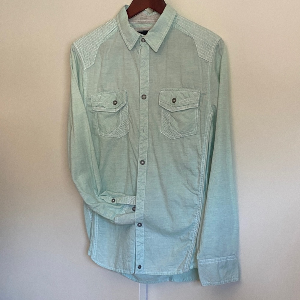 Buckle Mint Green Casual Button Down Shirt